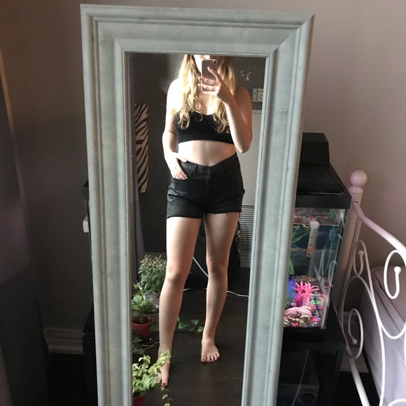 MOTHER Highwaisted cutoff short in Dare I be Happy - Picture 10 of 13